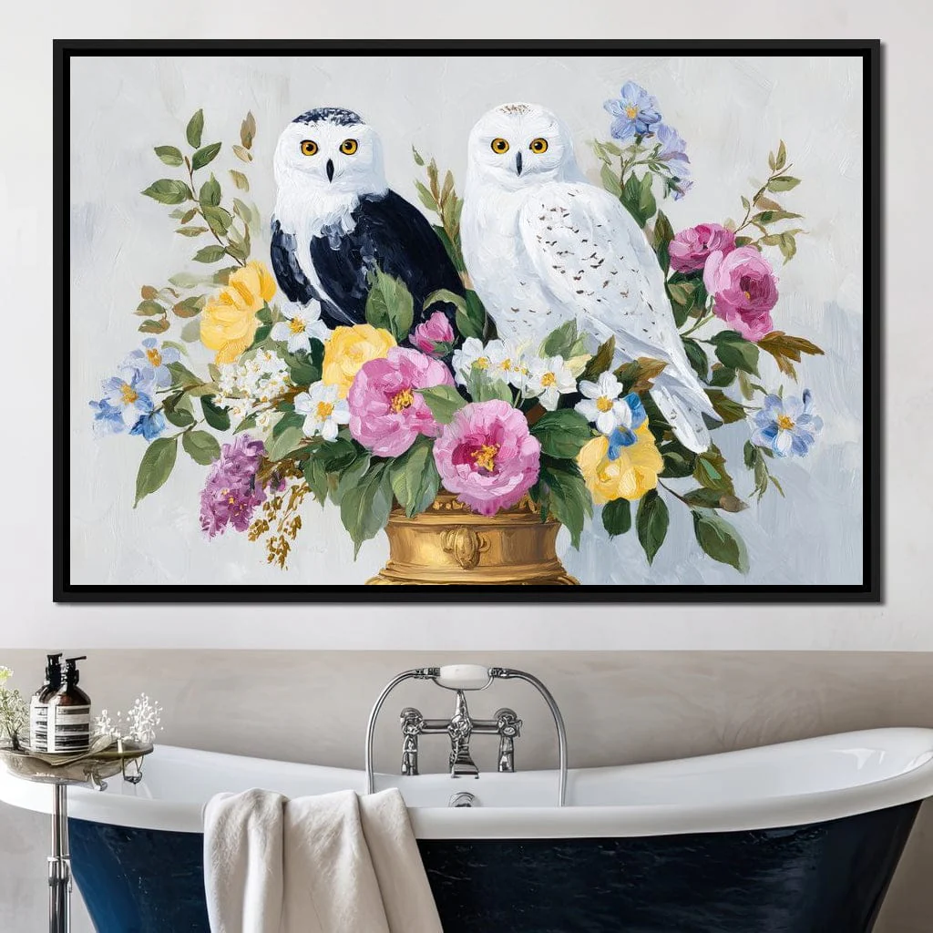 Snowy Owls Floral - Image 4