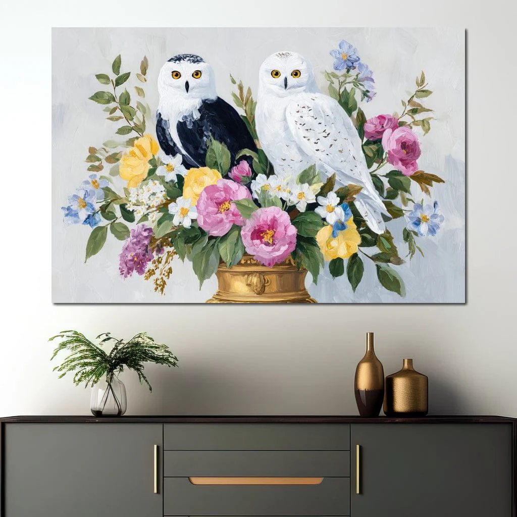 Snowy Owls Floral - Image 8