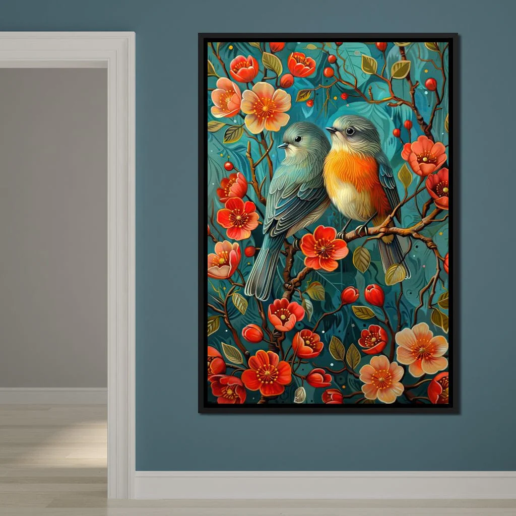 Songbirds Perched in Blooms - Image 3