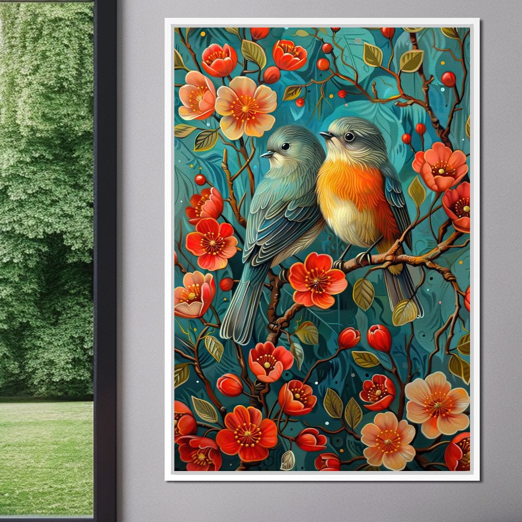Songbirds Perched in Blooms - Image 6
