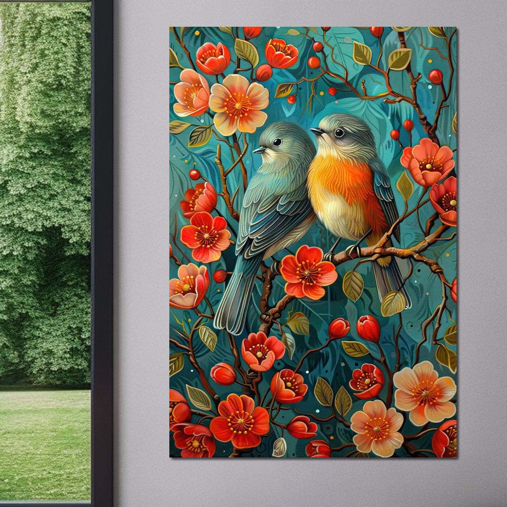 Songbirds Perched in Blooms - Image 8
