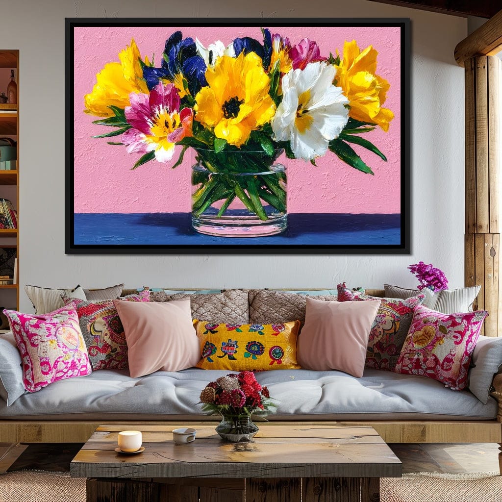 Spring Poppies Glass Vase Pink - Image 3