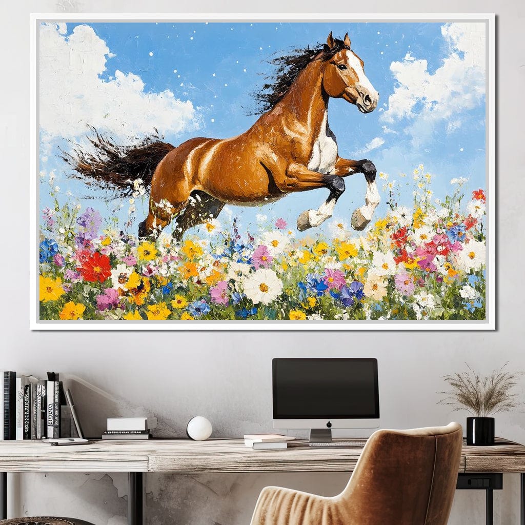 Stallion Gallop Through Wild Blooms - Image 10
