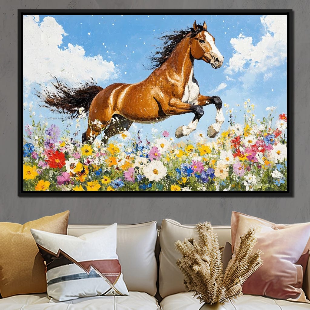 Stallion Gallop Through Wild Blooms - Image 4