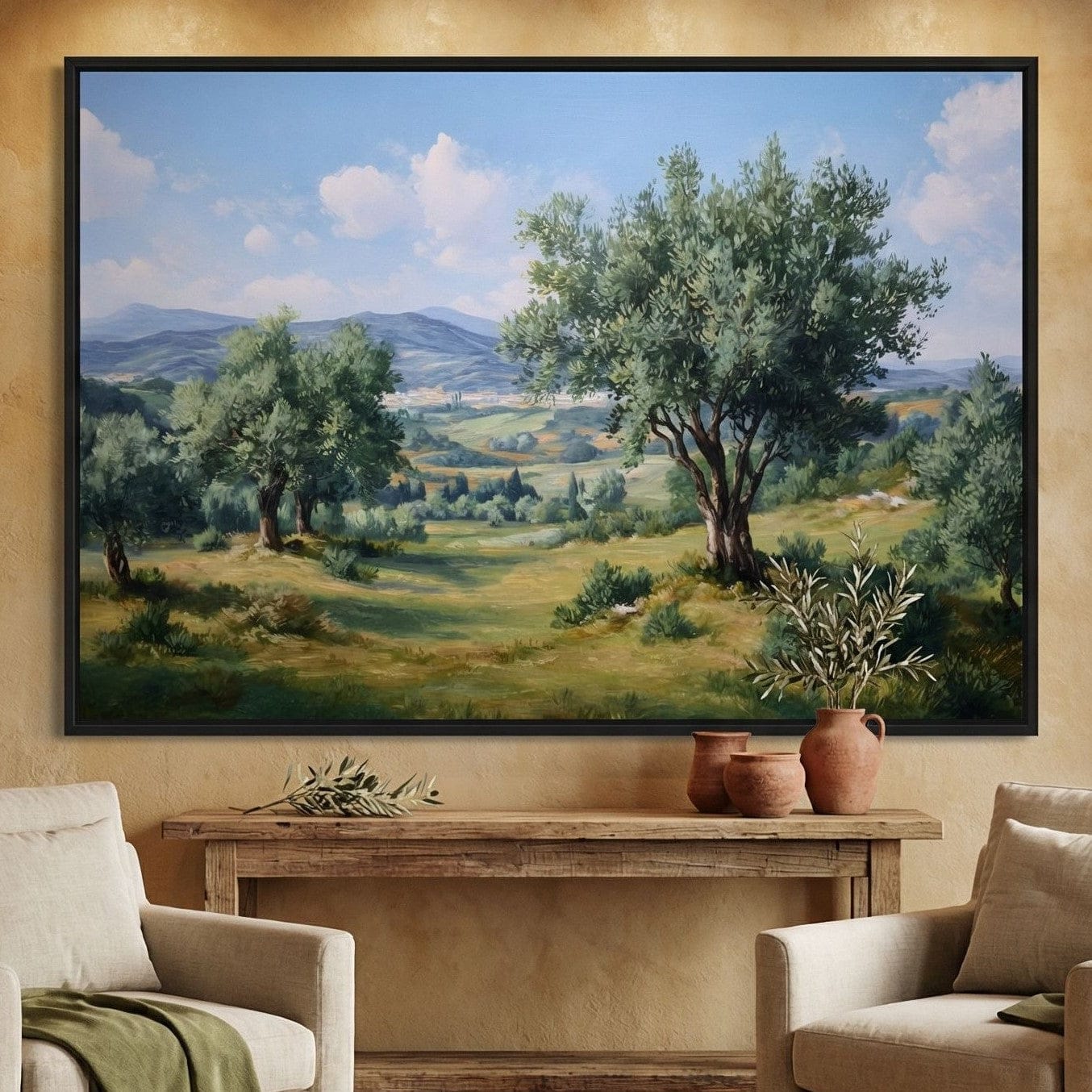 Sunlit Olive Grove Vista
