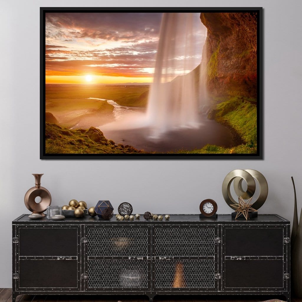 Sunset over Seljalandsfoss Waterfall - Image 12
