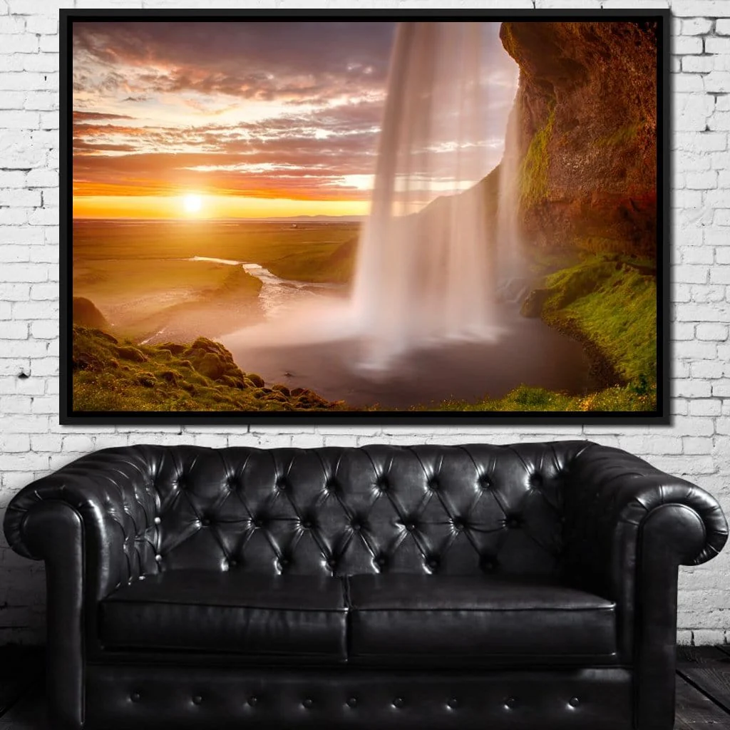 Sunset over Seljalandsfoss Waterfall - Image 13