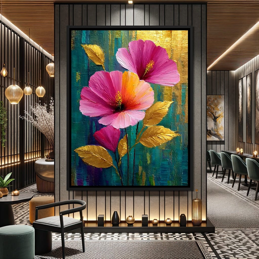Teal Garden Golden Petals Flourish - Image 3
