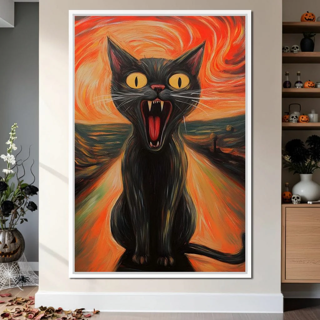 Terrified Black Cat Sunset Swirl - Image 4