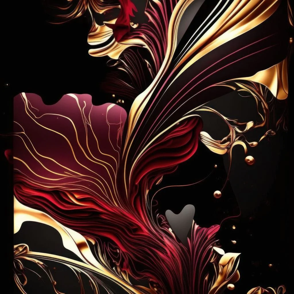 The Marble-Lux Collection: Dark Red & Vibrant Gold 02 - Image 13