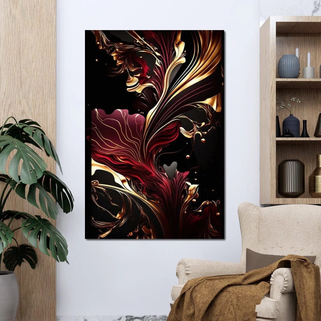 The Marble-Lux Collection: Dark Red & Vibrant Gold 02 - Image 7