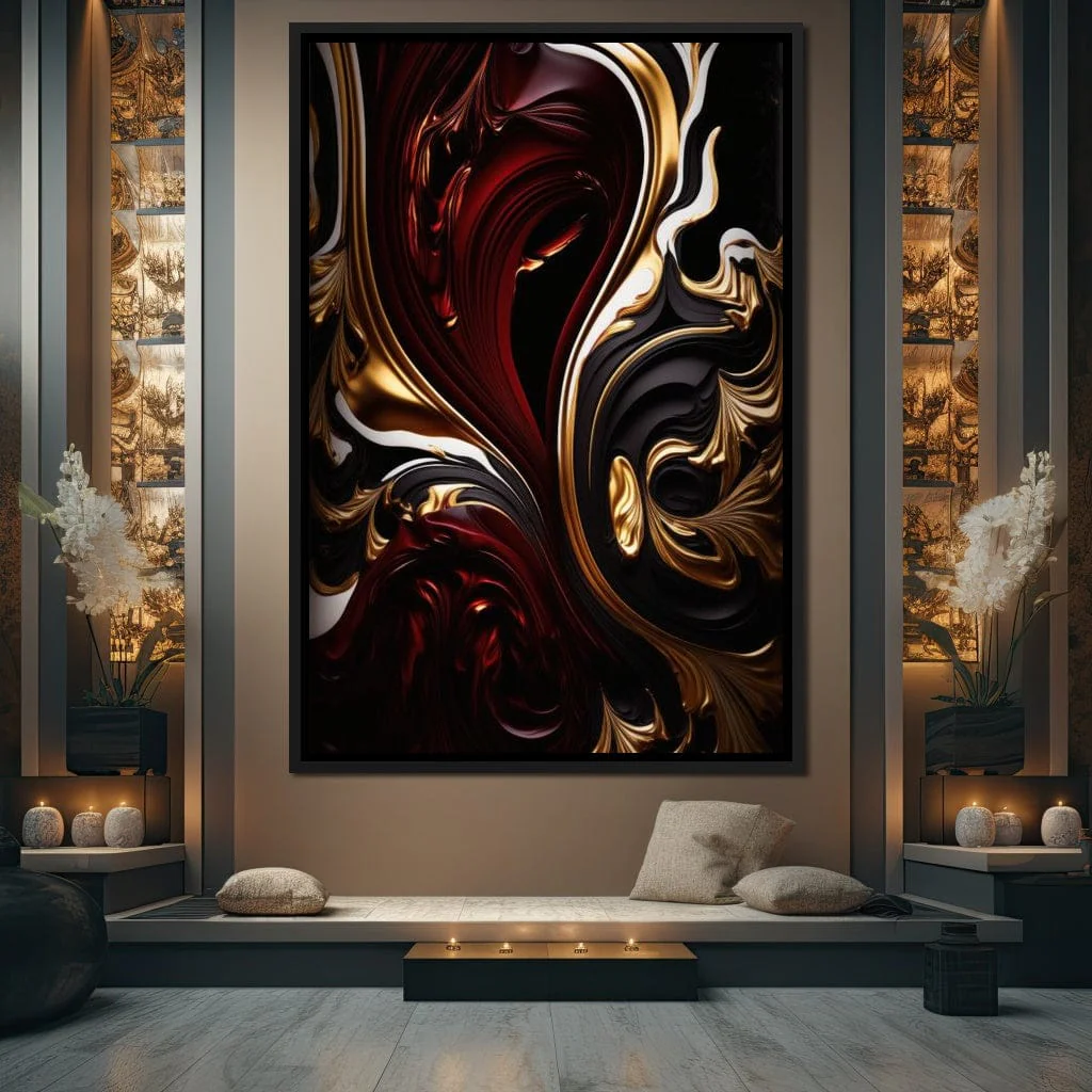 The Marble-Lux Collection: Dark Red & Vibrant Gold 06 - Image 11