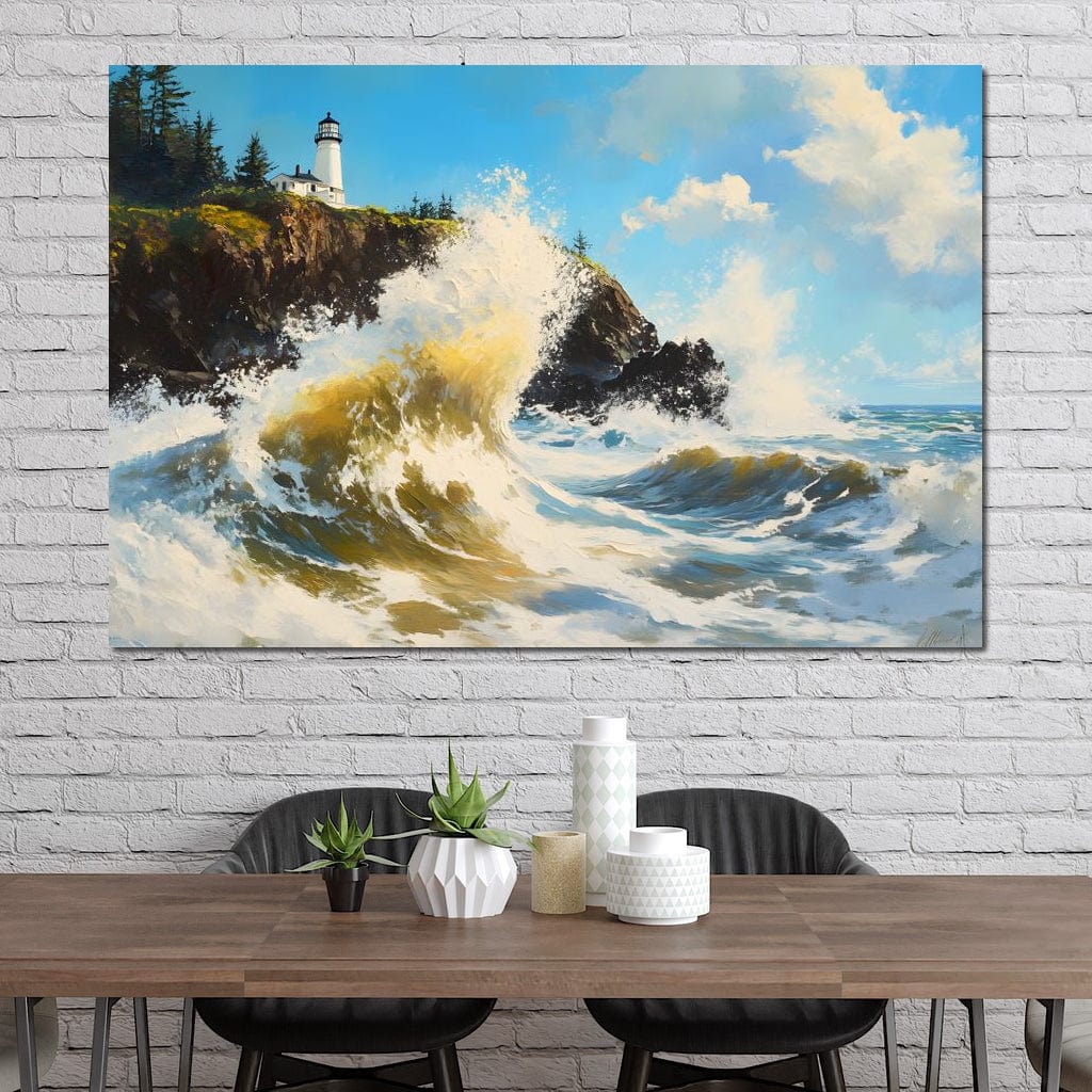 Towering Waves Against Lighthouse - Image 6