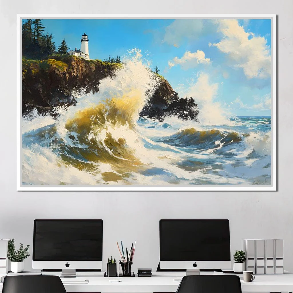Towering Waves Against Lighthouse - Image 9