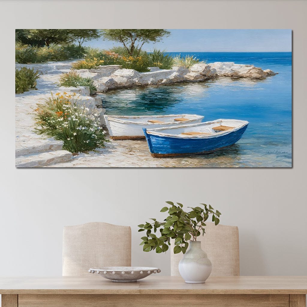Tranquil Coastal Rowboats Escape - Image 10