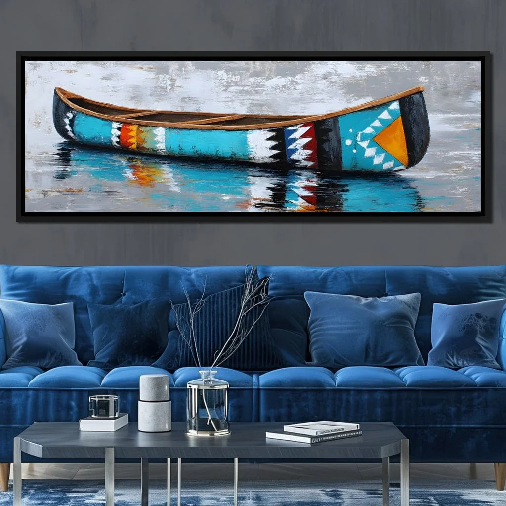 Turquoise River Canoe Reflection - Image 11