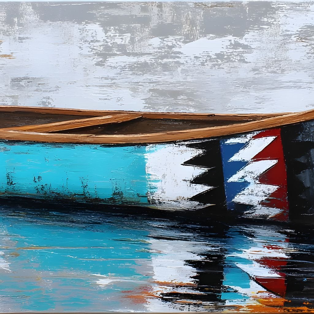 Turquoise River Canoe Reflection - Image 13