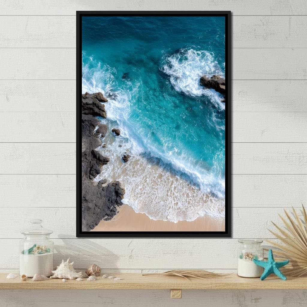 Turquoise Tide on Rock Shore - Image 12