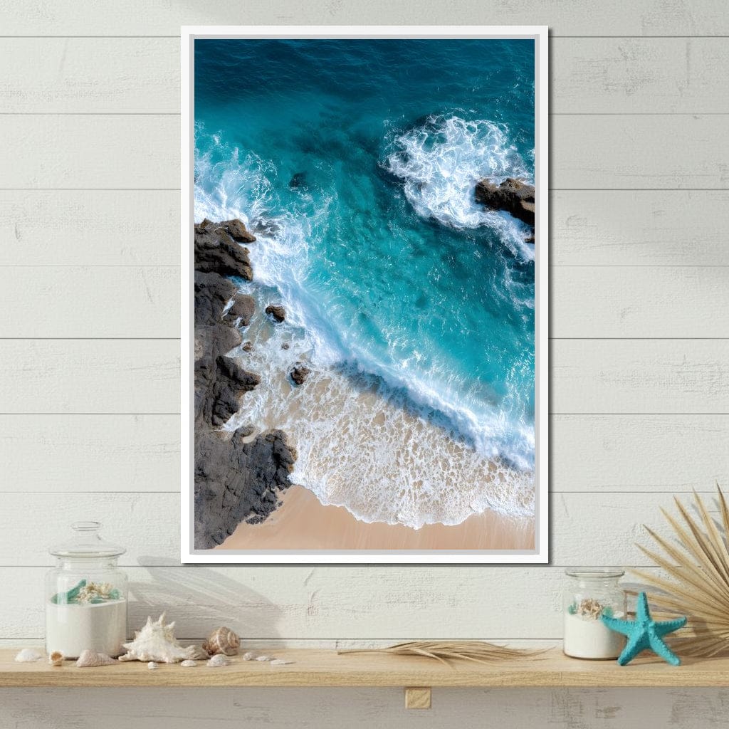 Turquoise Tide on Rock Shore - Image 2