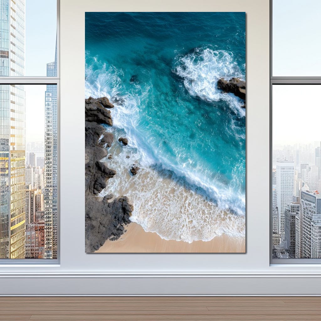 Turquoise Tide on Rock Shore - Image 8