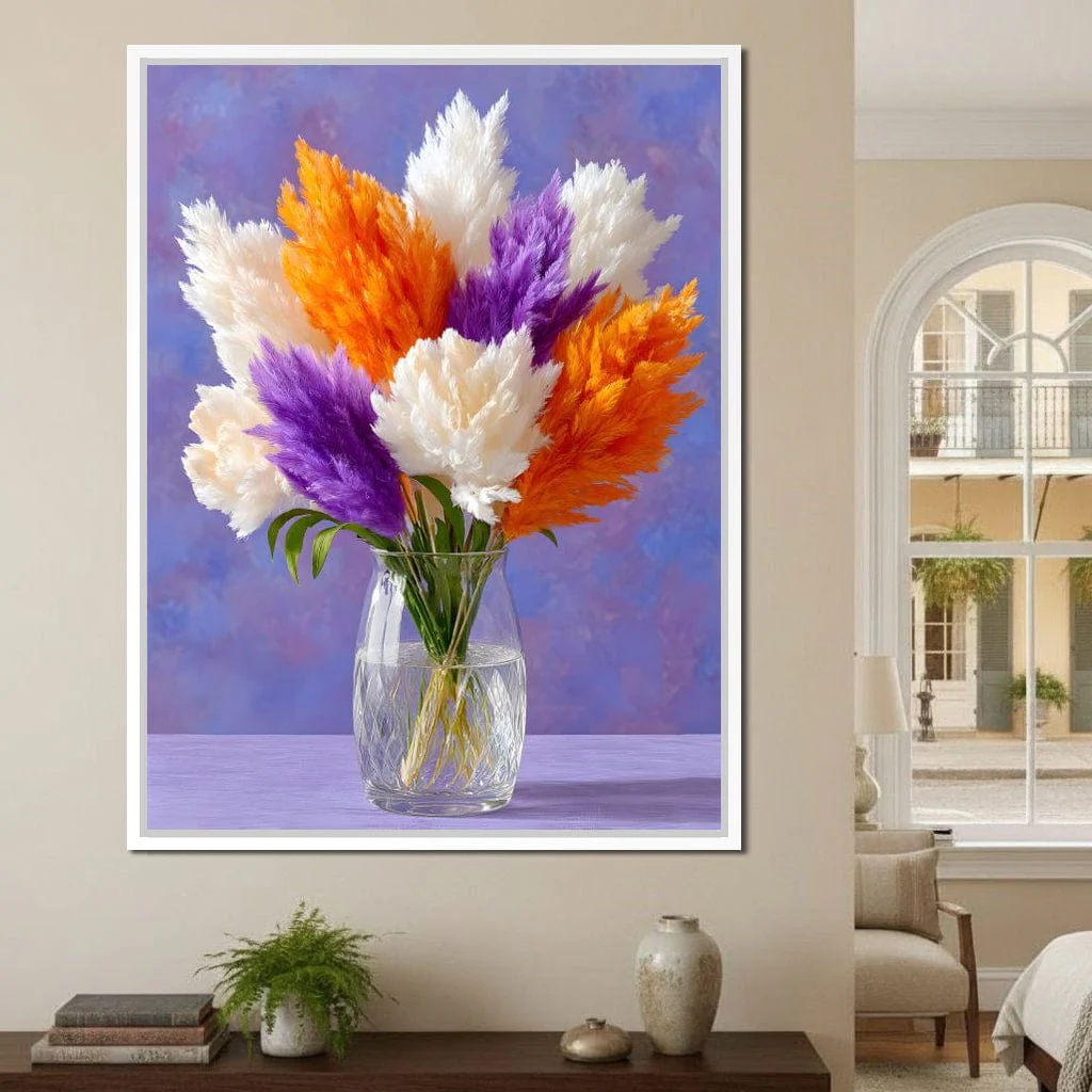 Vibrant Pampas Grass Bouquet Scene - Image 11
