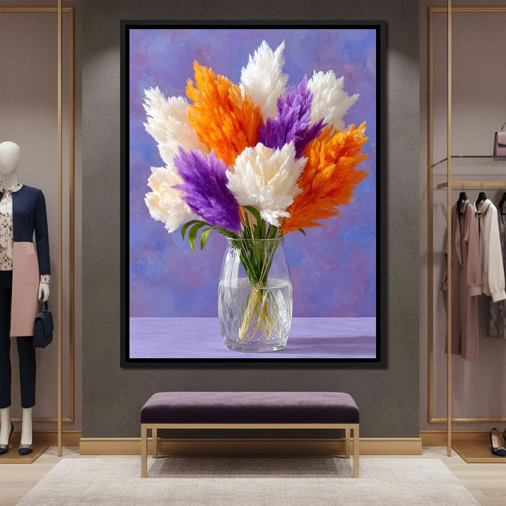 Vibrant Pampas Grass Bouquet Scene - Image 2