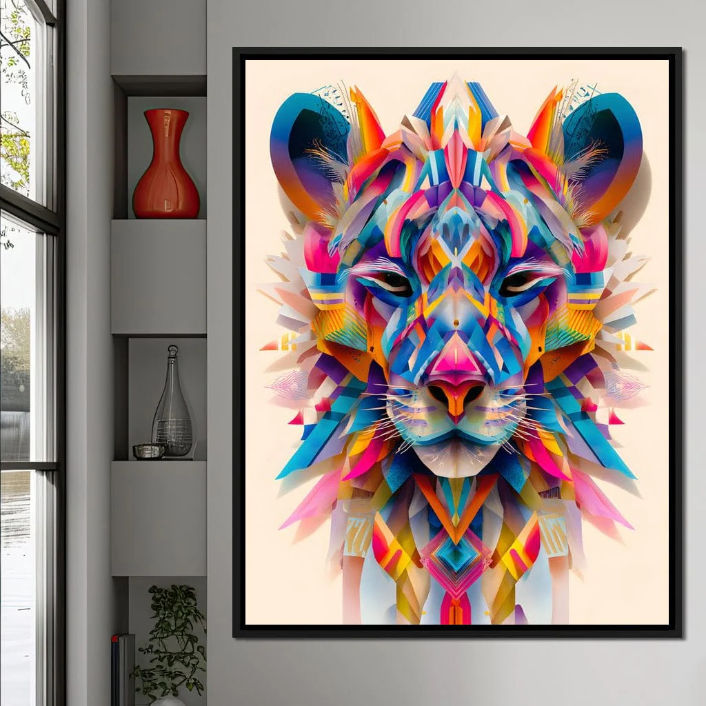 Vivid Geometric Lion Majesty - Image 8
