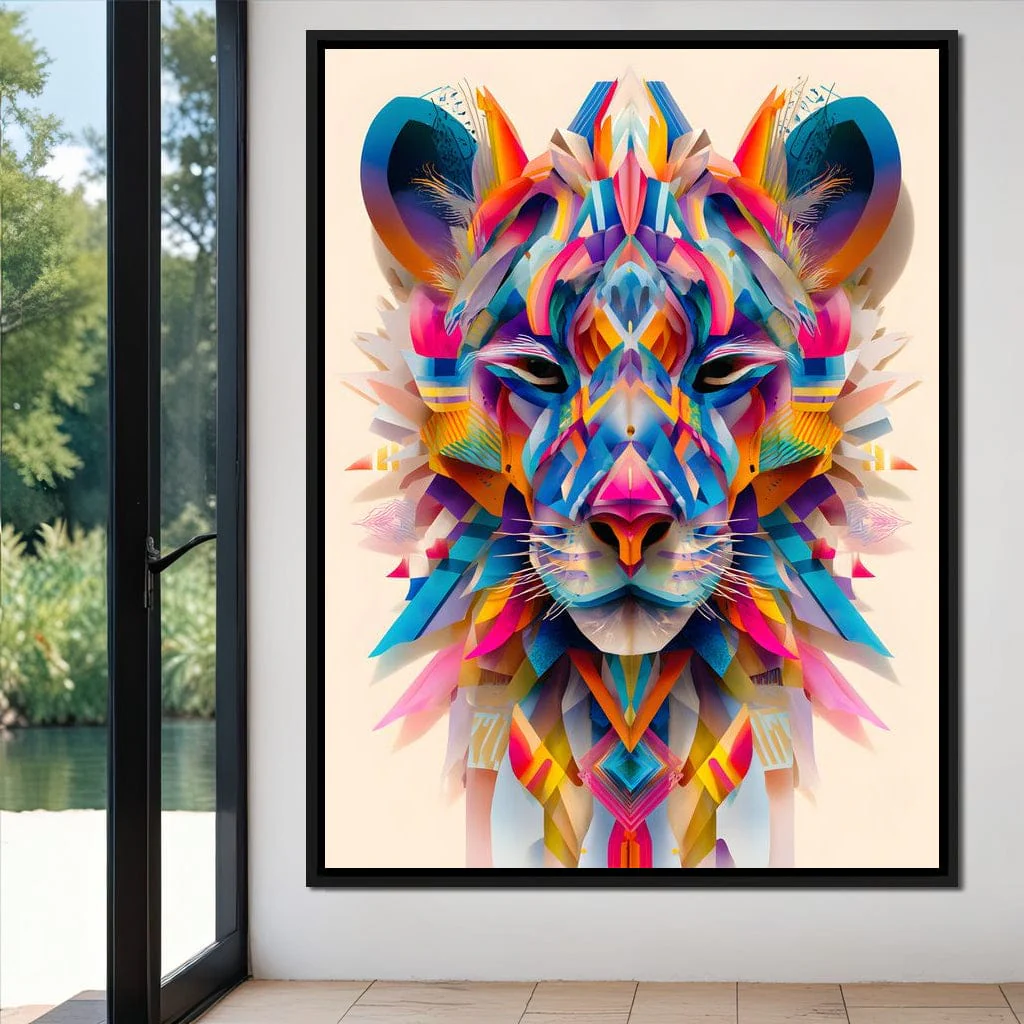 Vivid Geometric Lion Majesty - Image 9