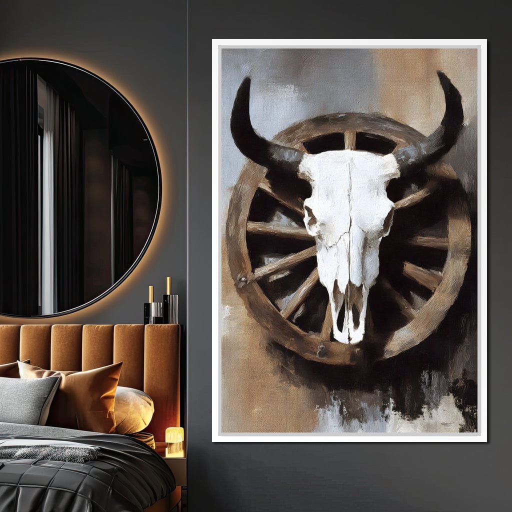 Western Bull Skull Wagon Wheel - Image 7