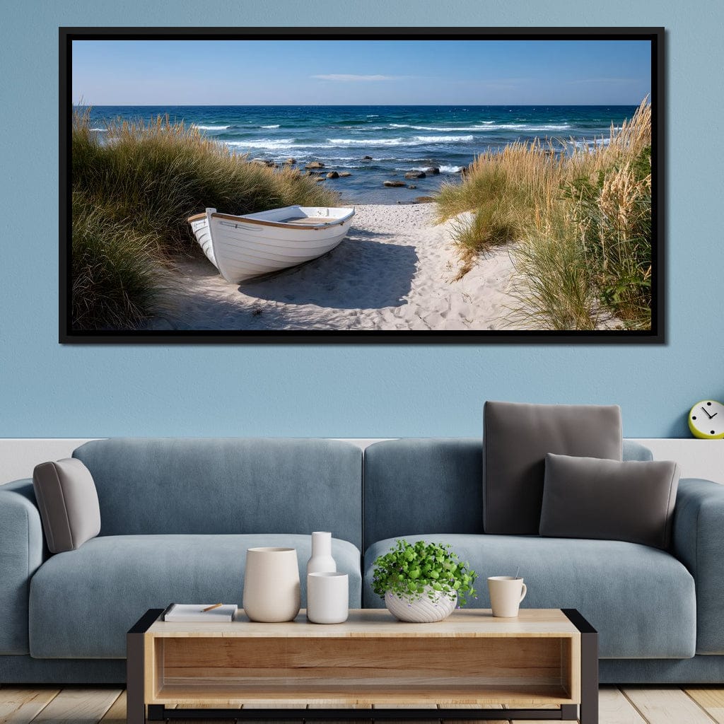 White Rowboat Coastal Dunes - Image 3
