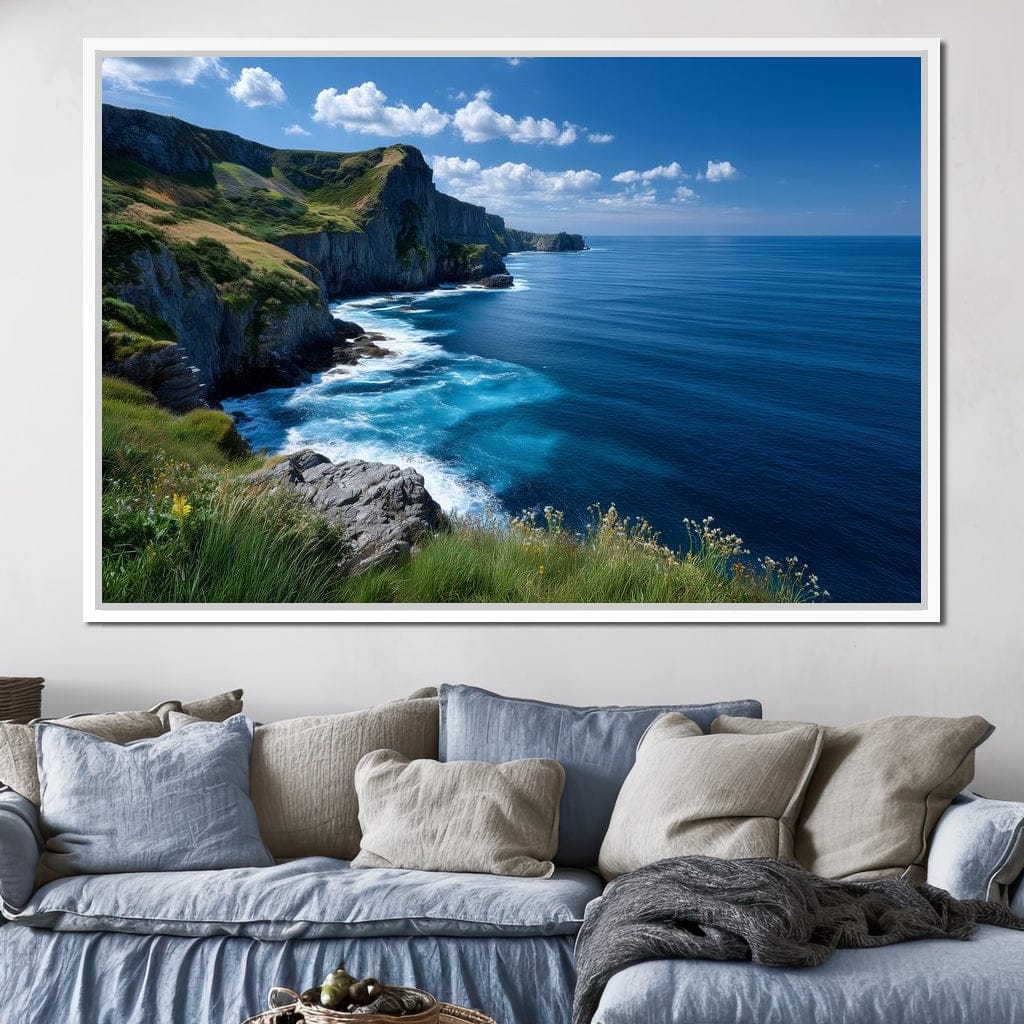 Wild Cliffs Over Blue Sea