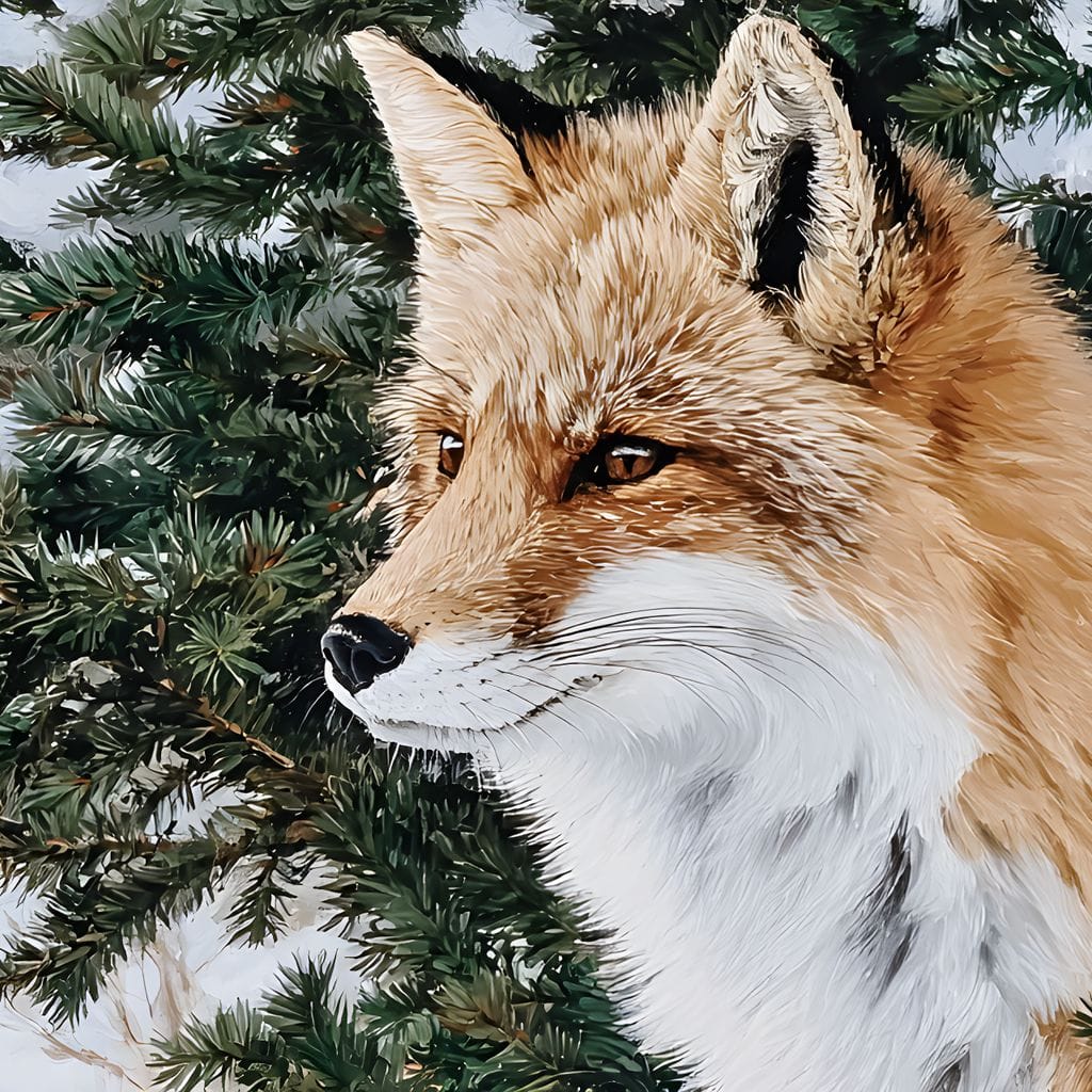 Winter Red Fox Pine Watcher - Image 14