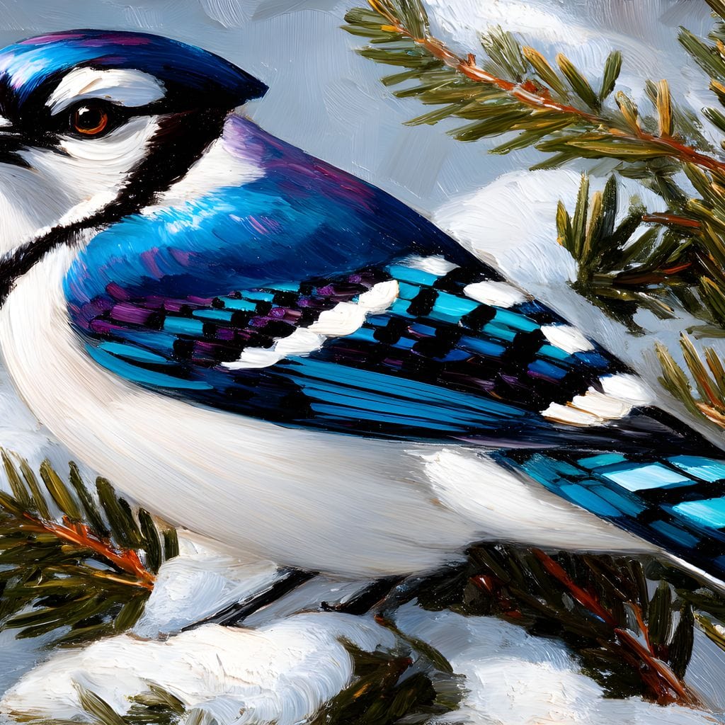 Winter Songbird on Pines - Image 13