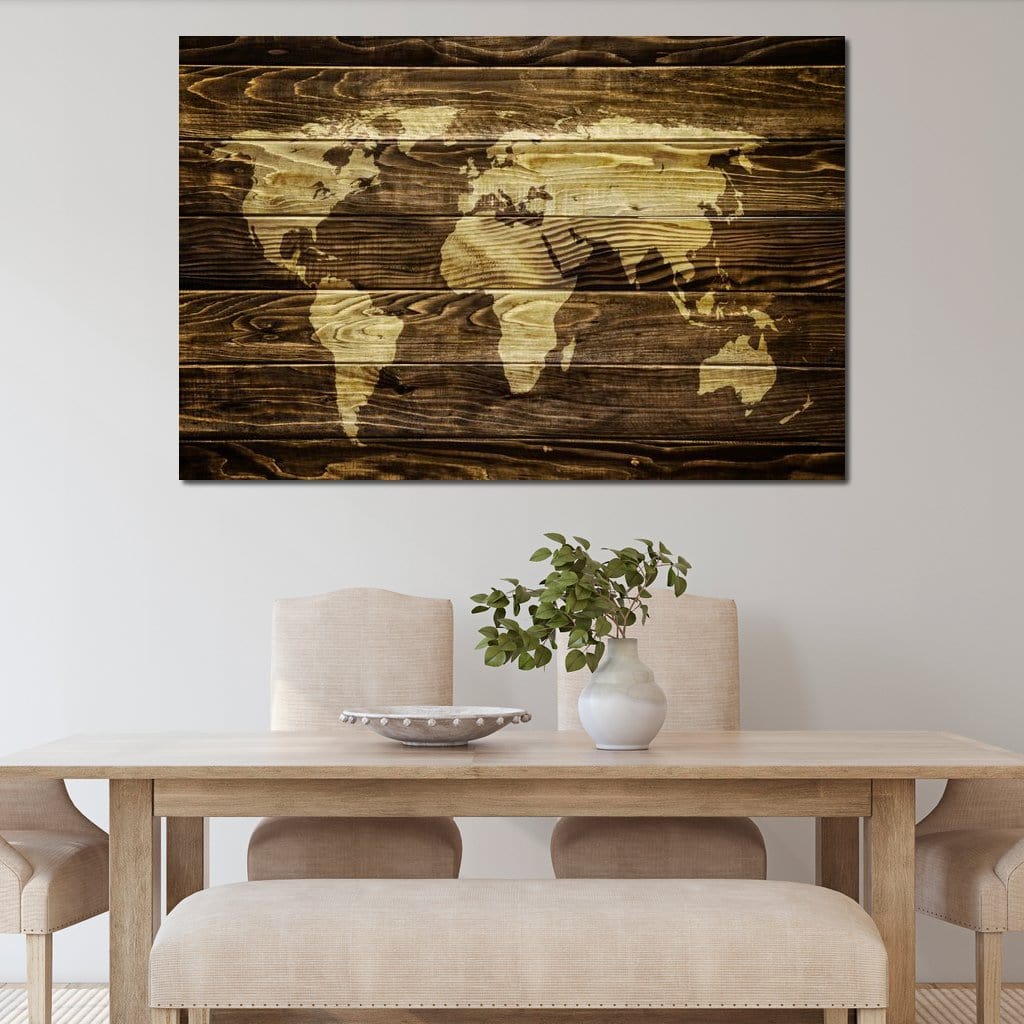 World Map - Oak Planks - Image 5