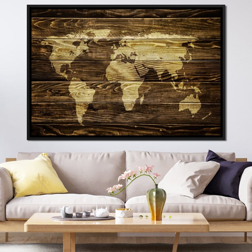 World Map - Oak Planks - Image 8