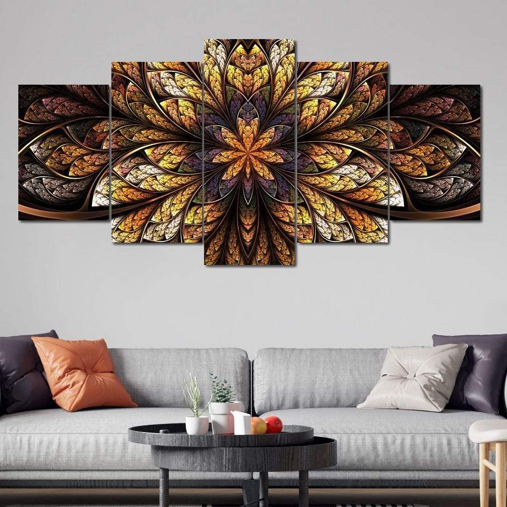 Yellow & Black Fractal Flower