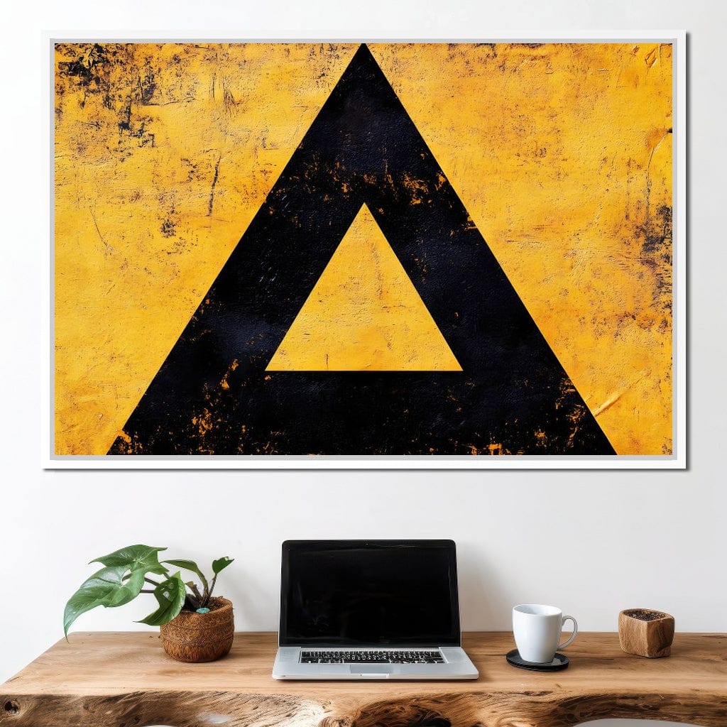 Yellow Grunge Triangle Signage - Image 12
